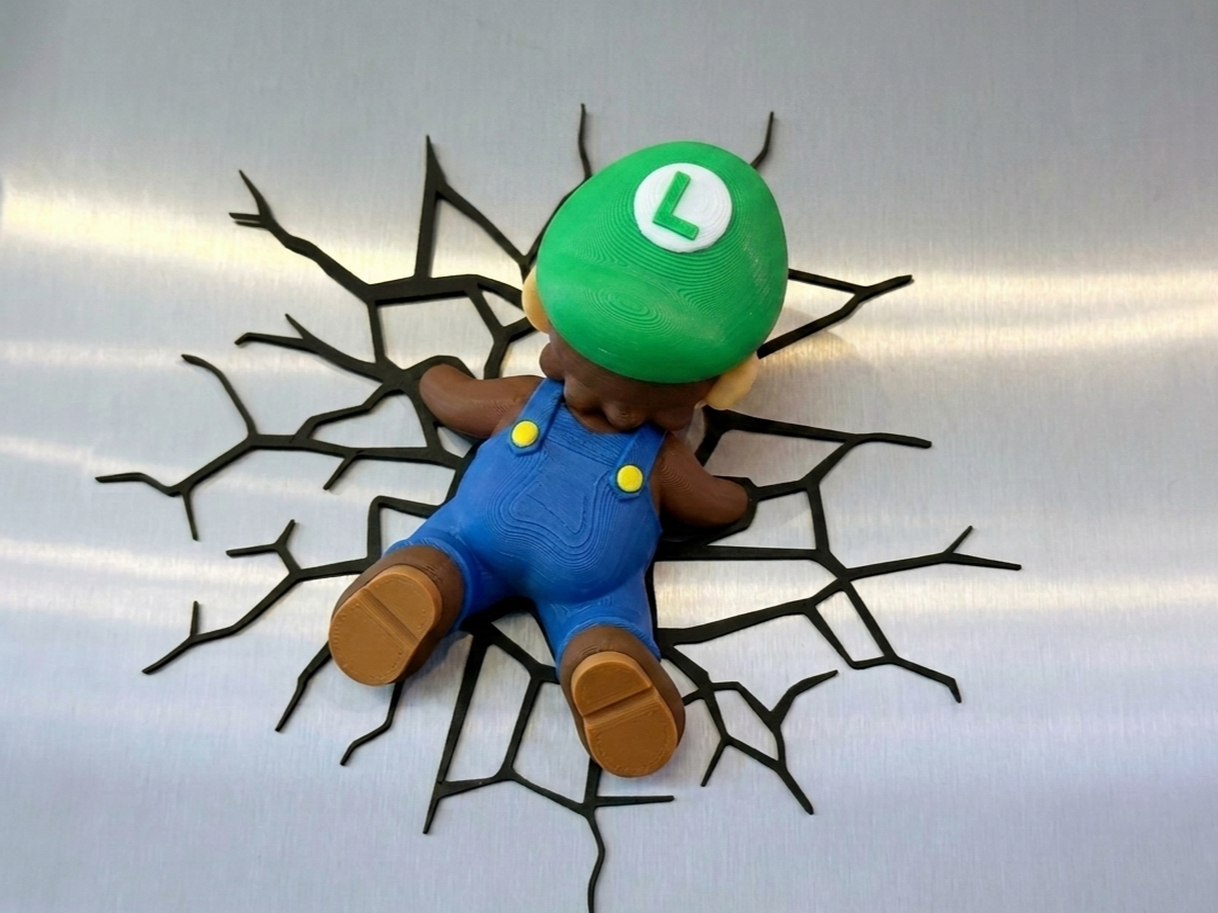 Luigi Splat 3D Magnet Fridge Wall Decor STL