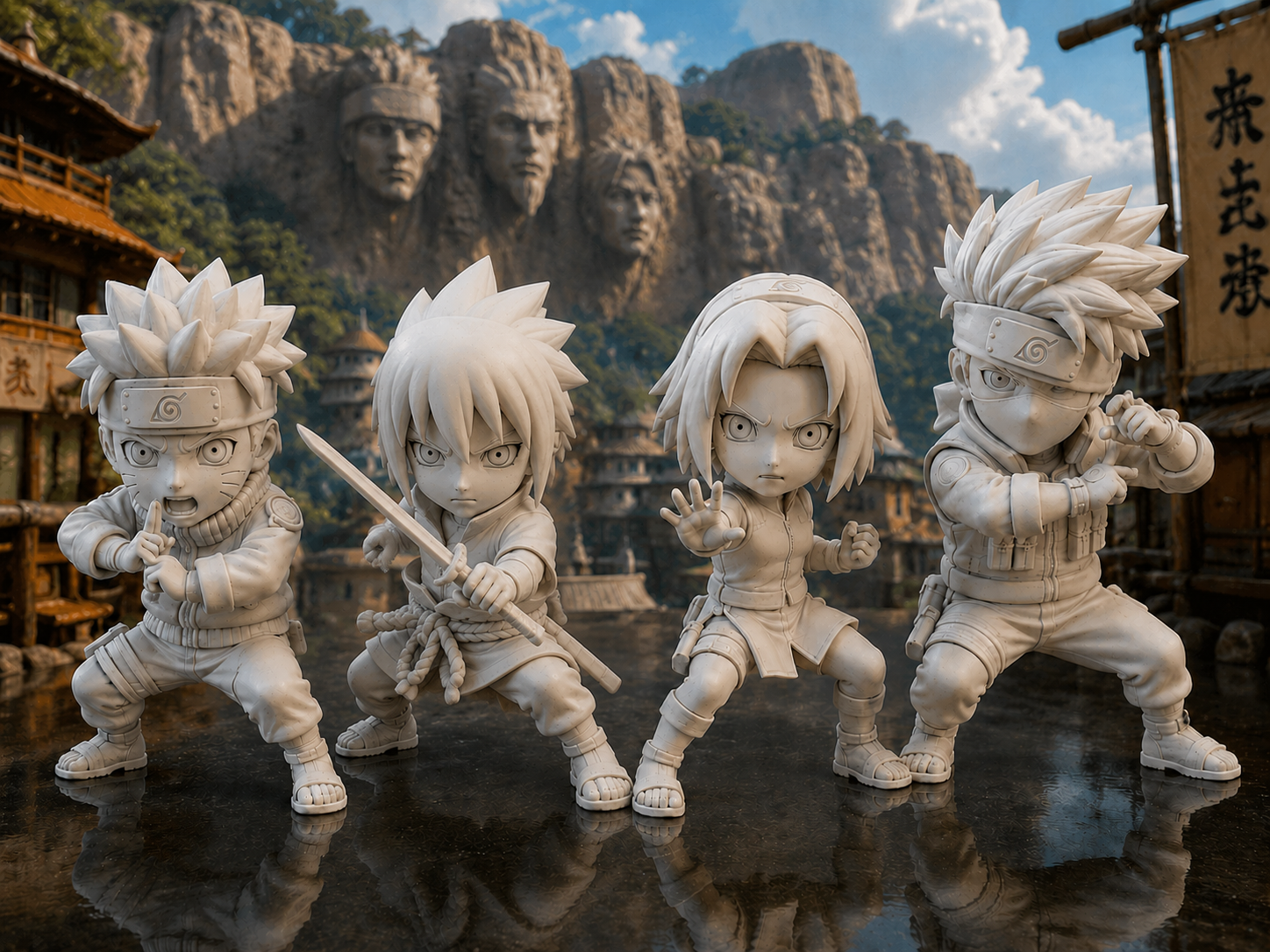 Team 7 Naruto Chibi da Collezione Combattimento