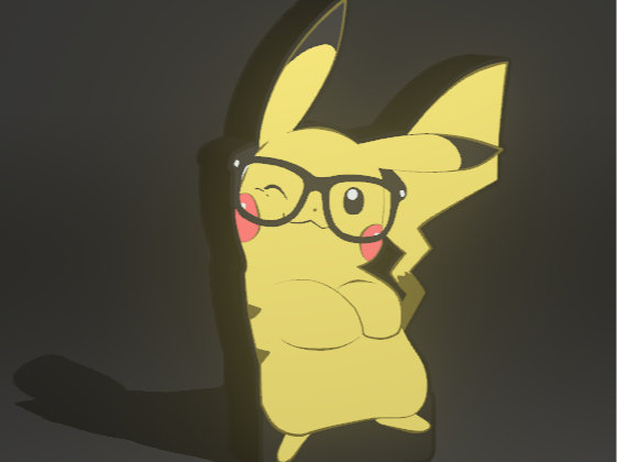 Pikachu con lentes en pose divertida