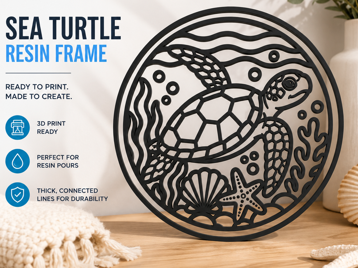 Sea Turtle Sun Catcher Resin Frame