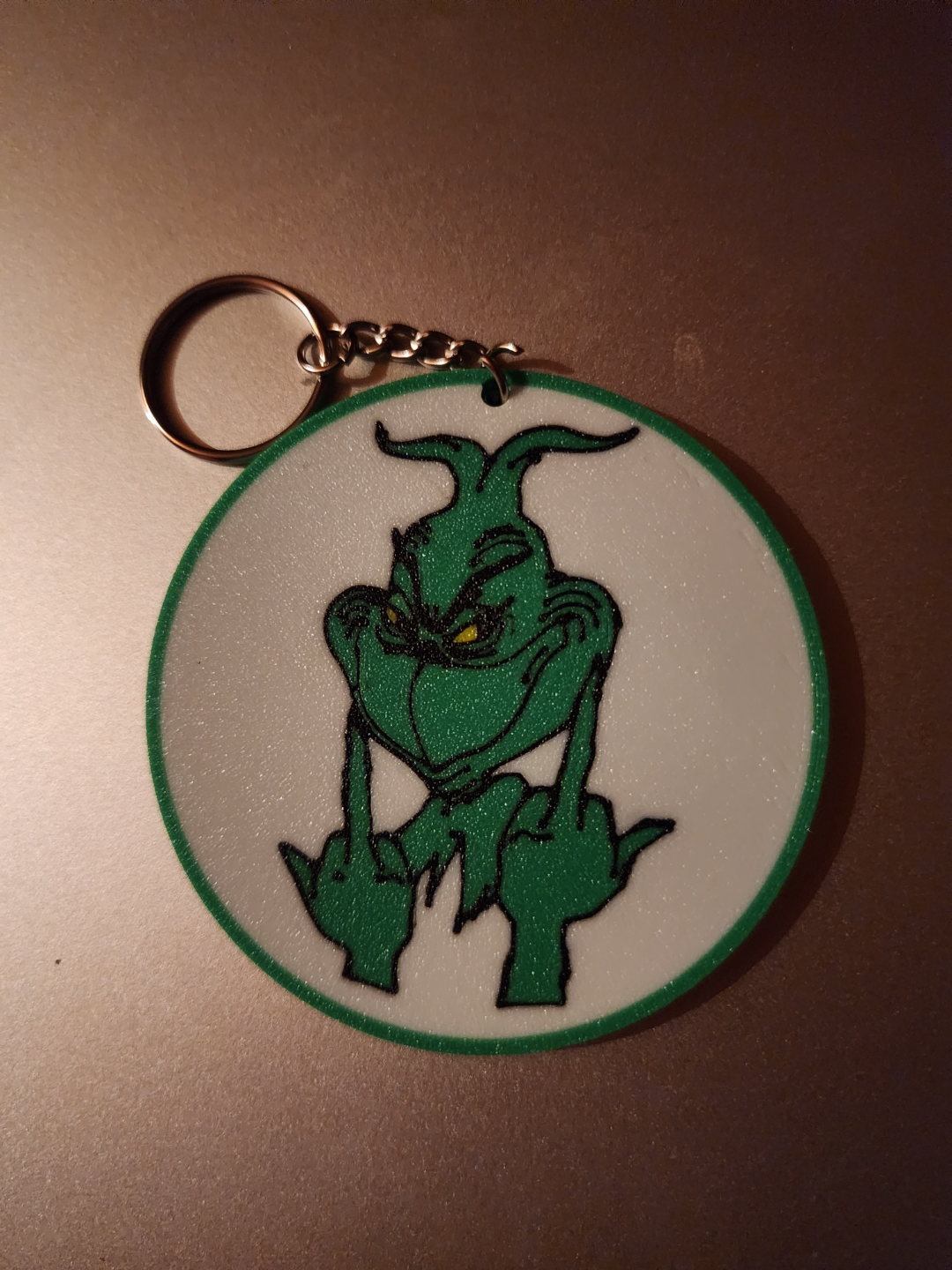 Grinch Key Chain Middle Finger