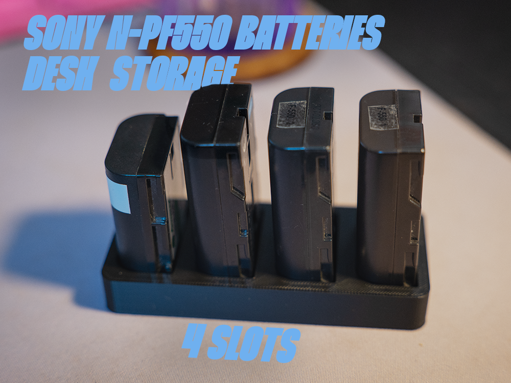 Sony NP-F550 batteries desk storage