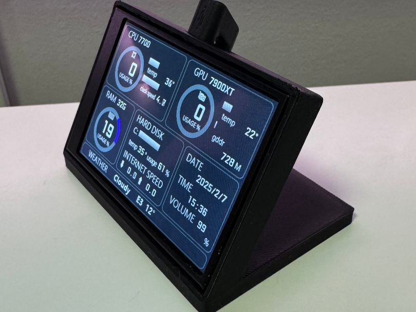 Stand Turing smart screen 3,5" PC Stats Display