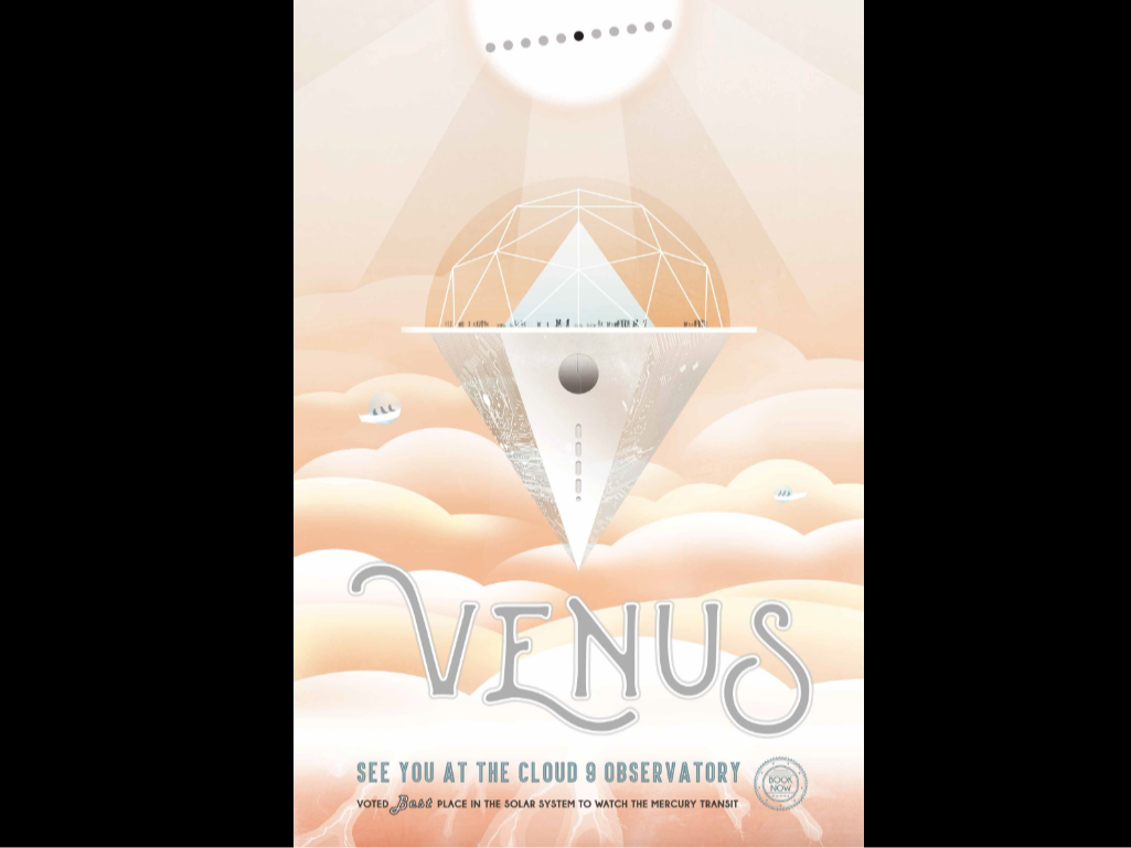 Venus - "Cloud 9 Observatory" Retro Poster- NASA