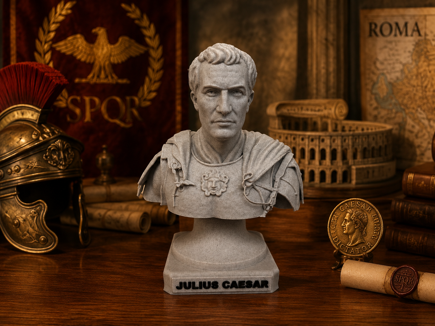 Julius Caesar Bust Figure| Ancient Rome Statue