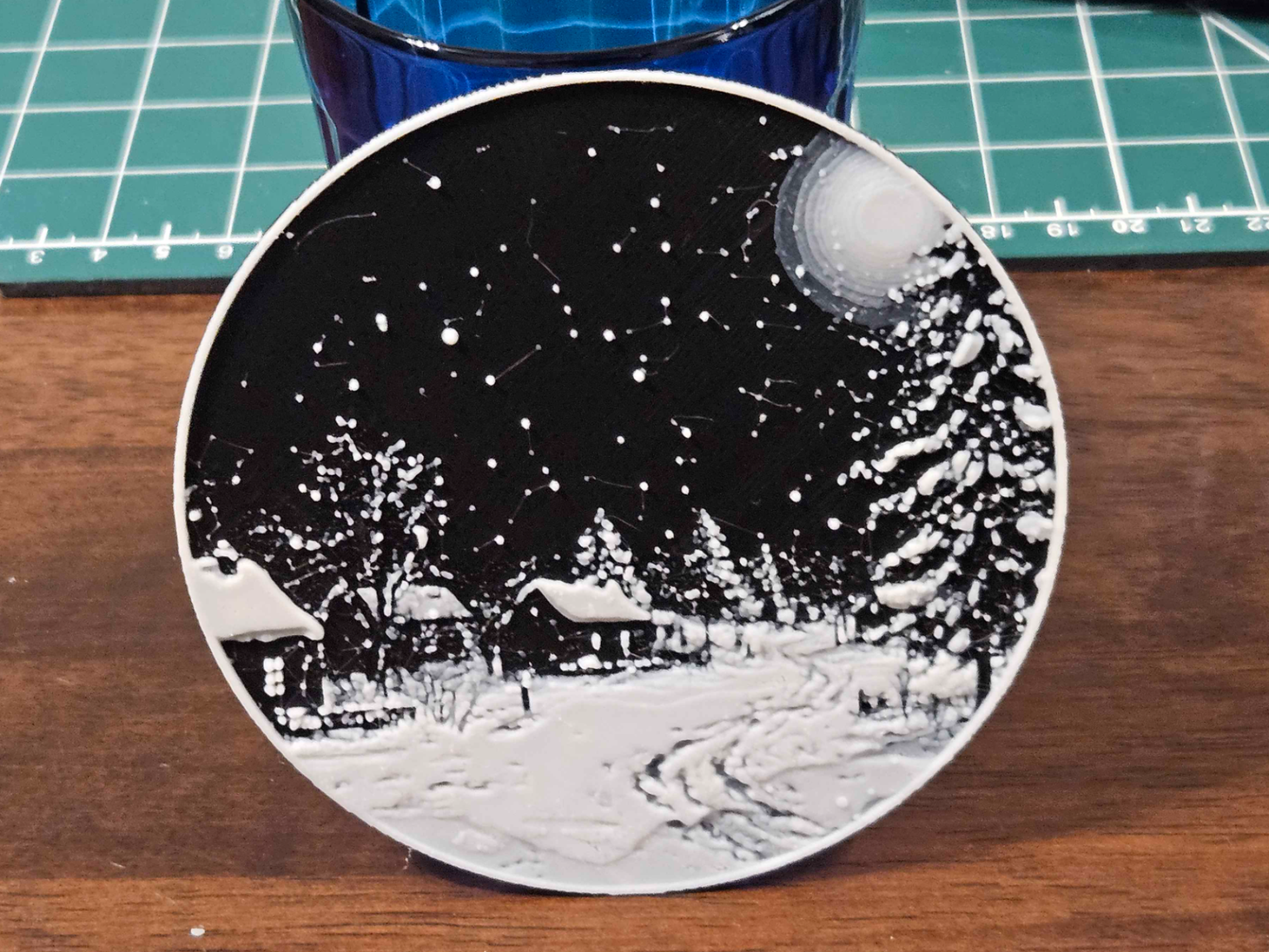 Snowy Winter Countryside at Night