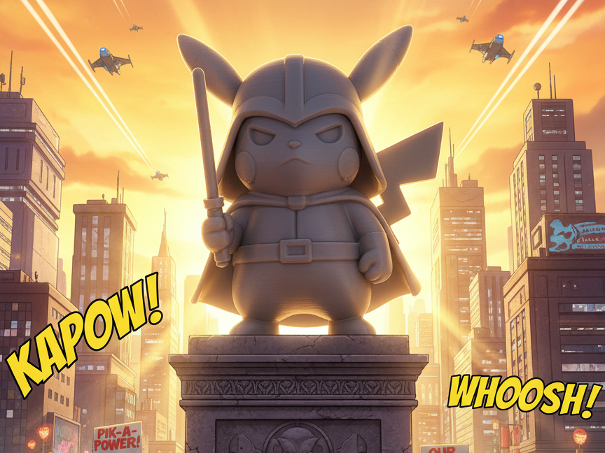 Sithachu version sombre - Pikachu Dark Vador