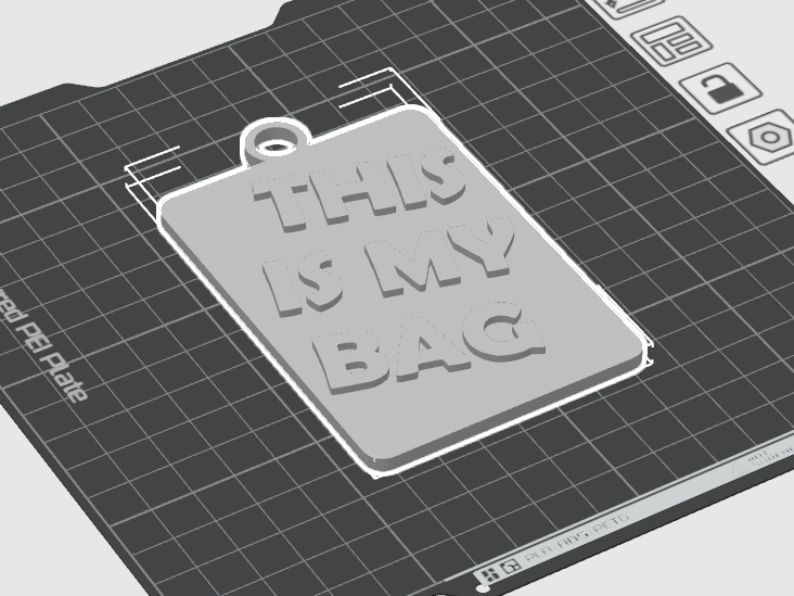 information label for a travel bag