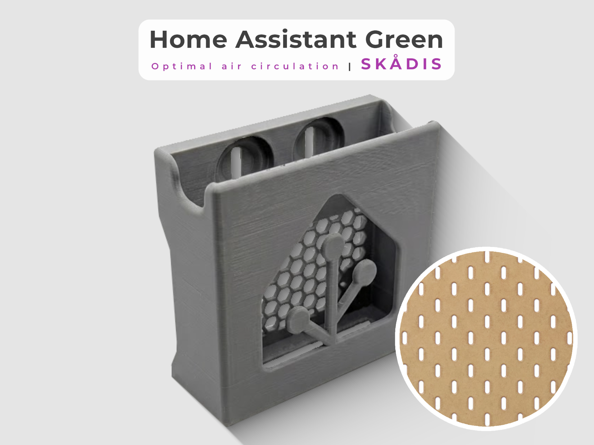 Home Assistant Green Holder for Skadis
