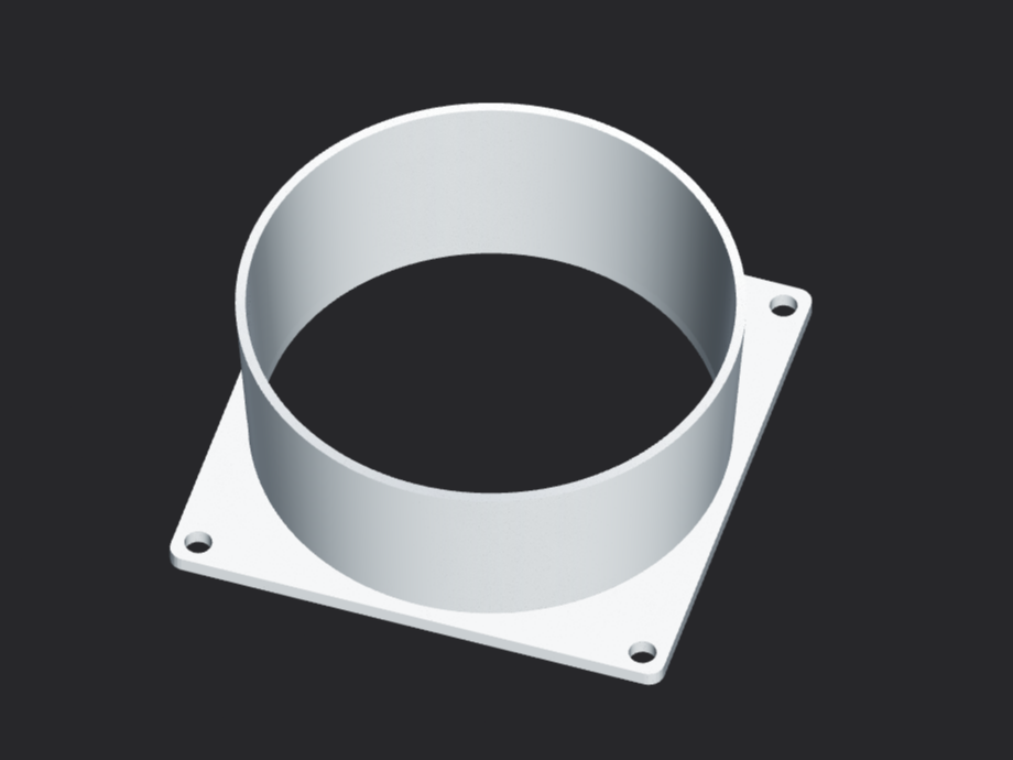 80mm fan to 80mm exhaust adapter
