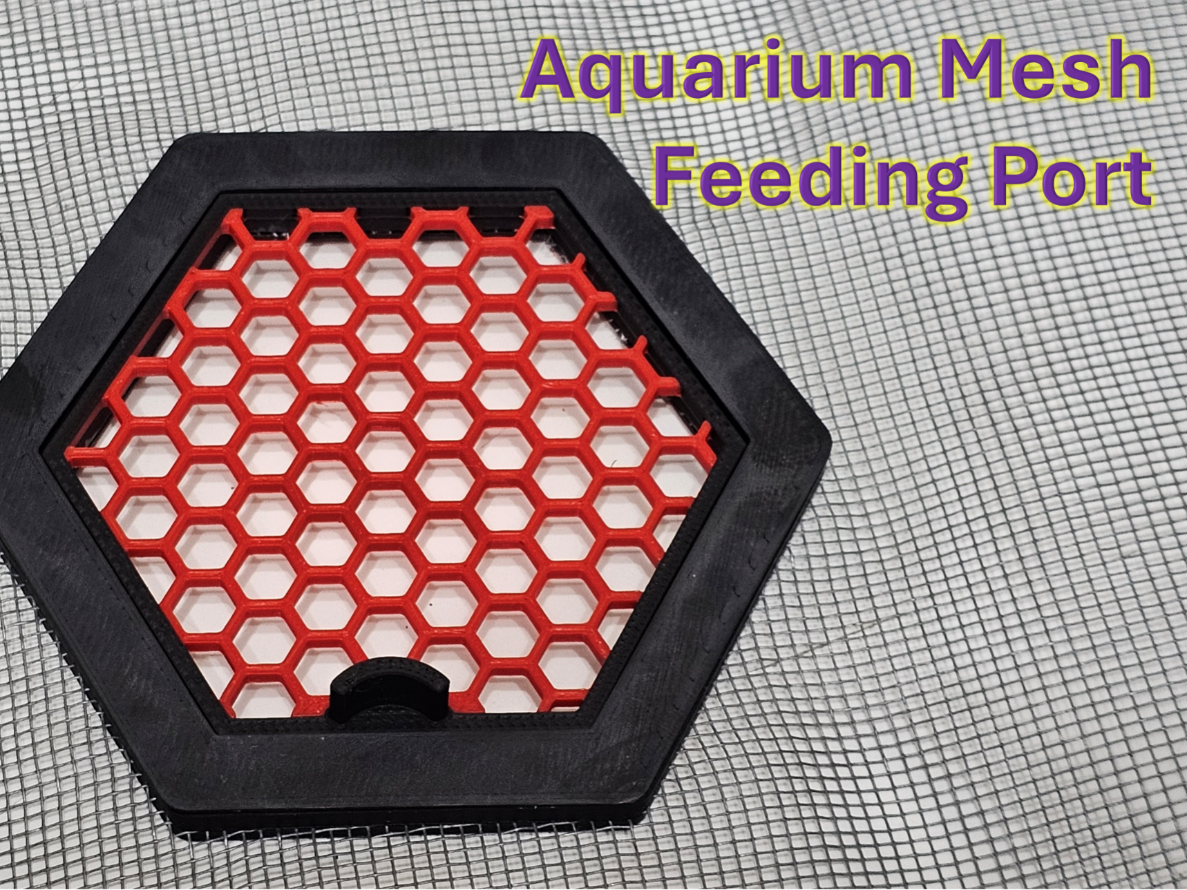 Aquarium Mesh Feeding Hole With Lid