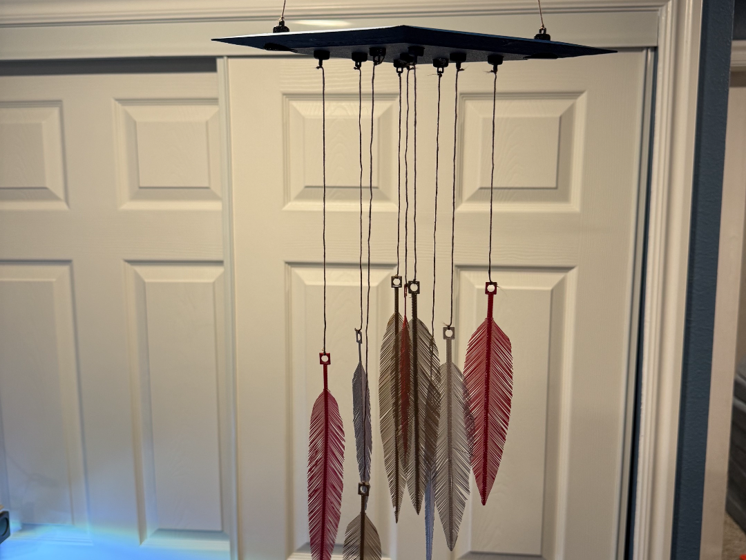 Kinetic Wind Sculpture: Feathers
