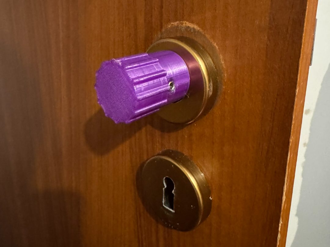Rotating door lever cat can't open with it :)