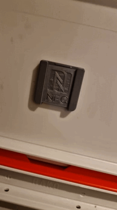 Reusable NFC Tag holder for Storage boxes (Tested)