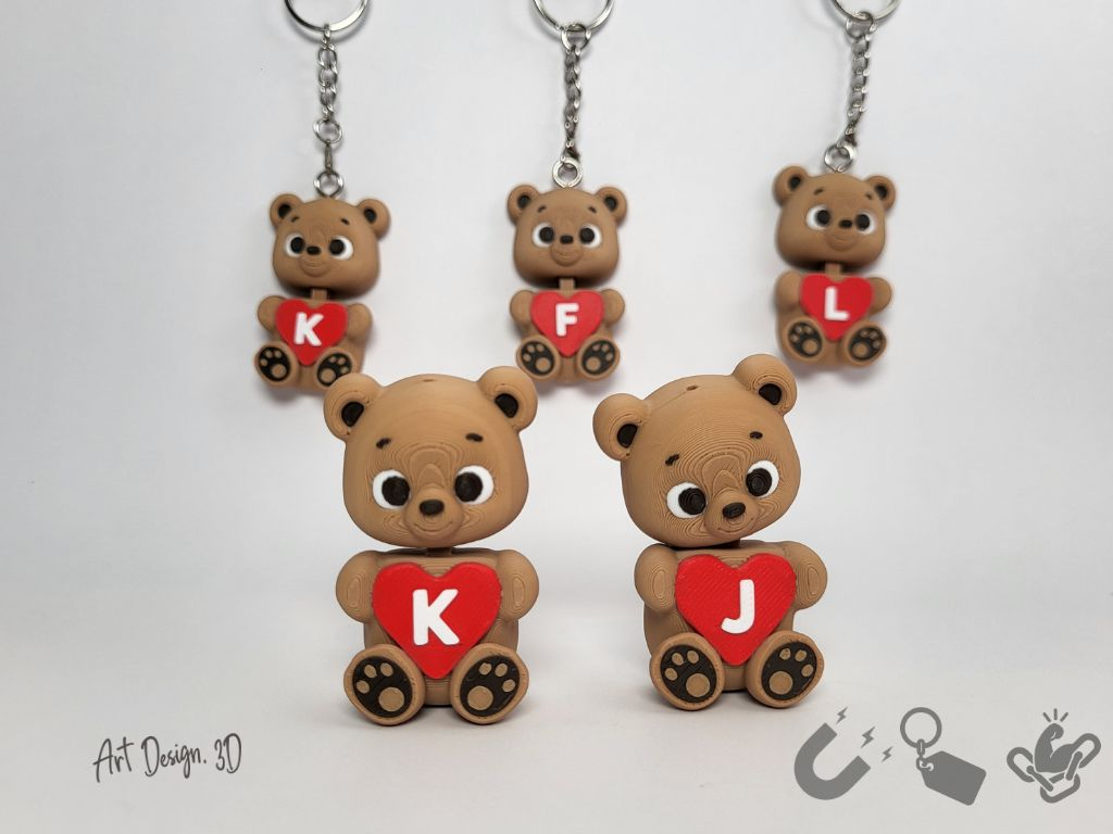 Love Teddy Bear A–Z – Magnetic Keychain