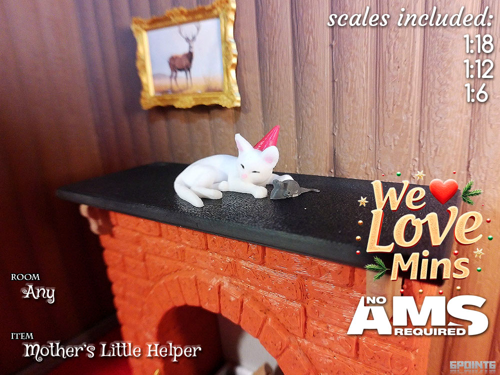 WLM - Pet Cat Kitten with Christmas Hat & Toy Rat