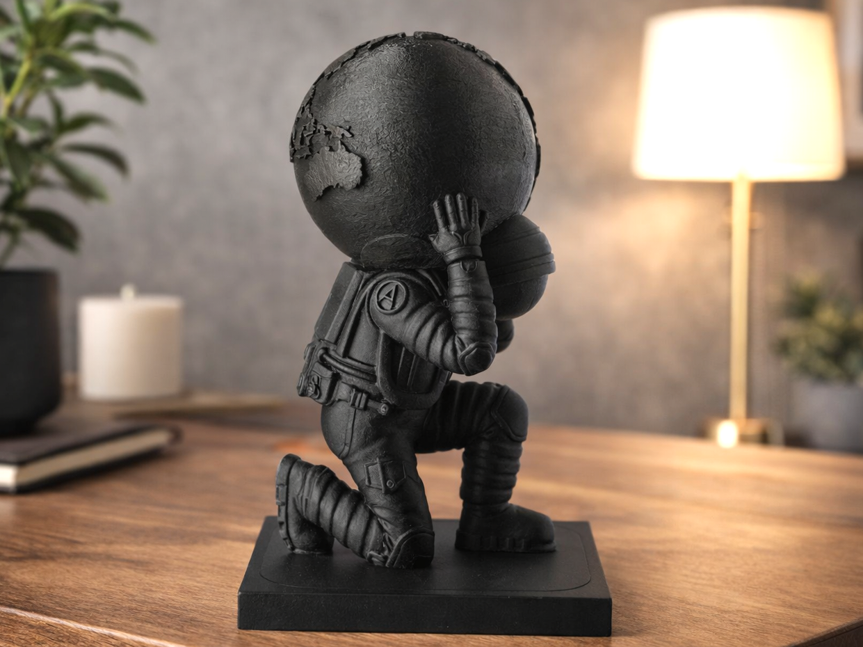 Modern Atlas Sculpture – Symbolic Astronaut Statue