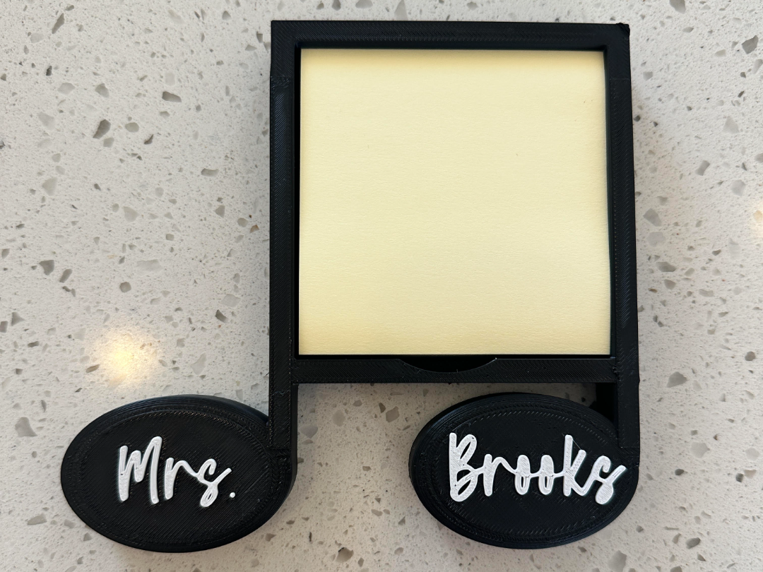 Customizable Sticky Note Holder - Music Note