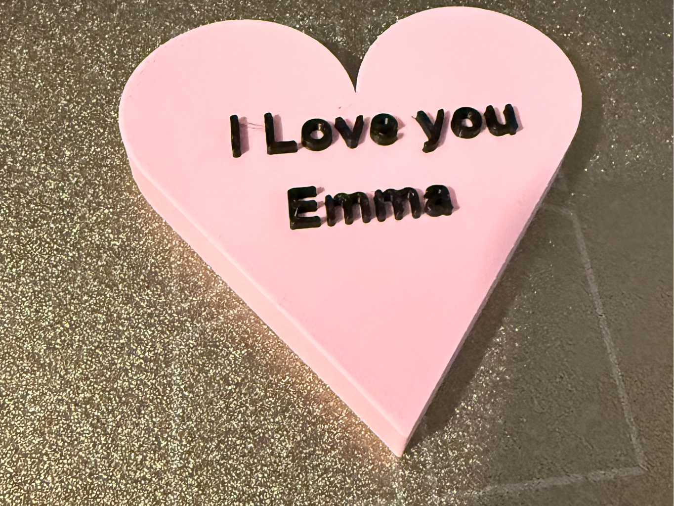3D Heart with "I Love you NAME" message