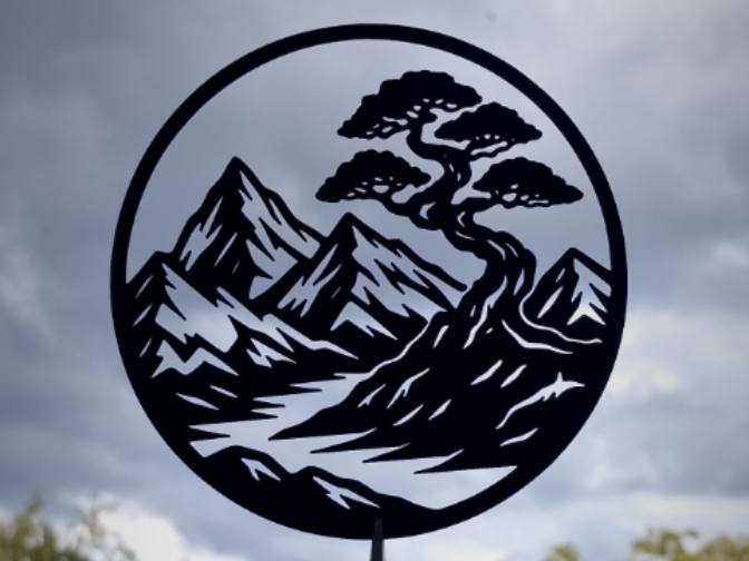 Bonsai tree silhouette