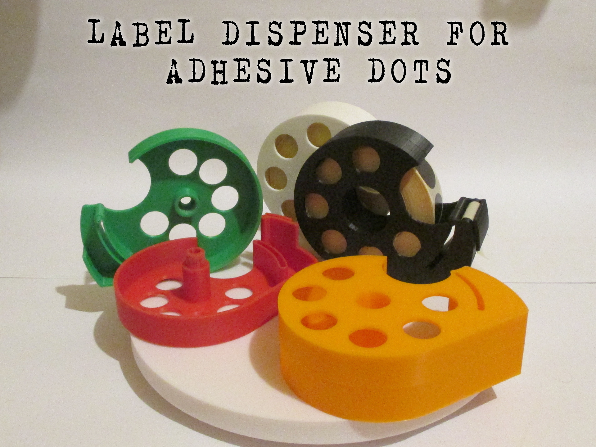 Label dispenser for adhesive dots