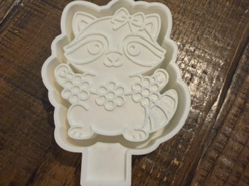 Cute Flower Raccoon Freshie Mold