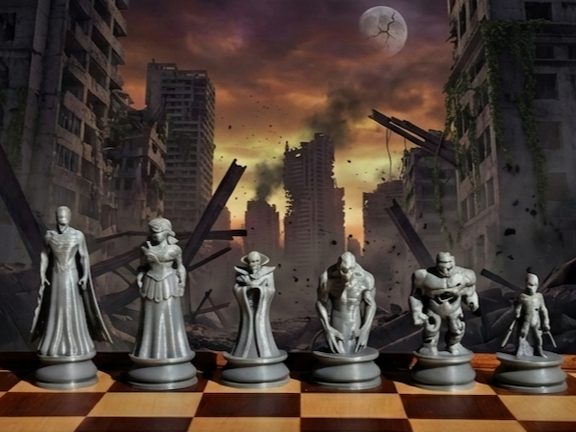 Zombie Superheroes Chess Set