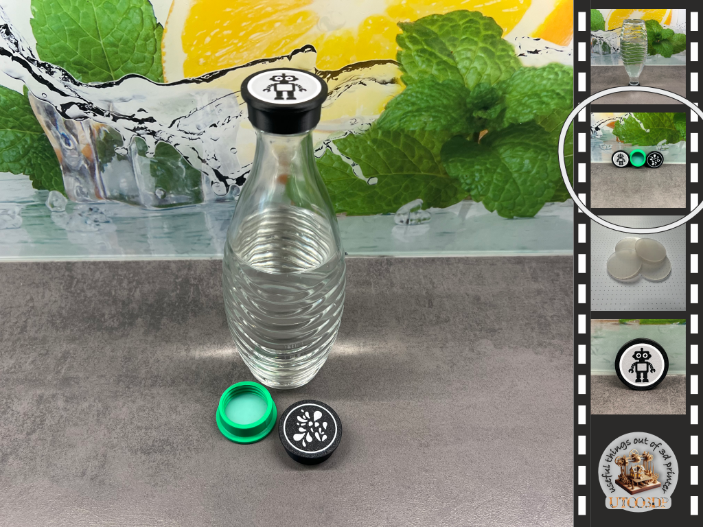 Anpassbare Ersatzkappen SodaStream-Glaskaraffen