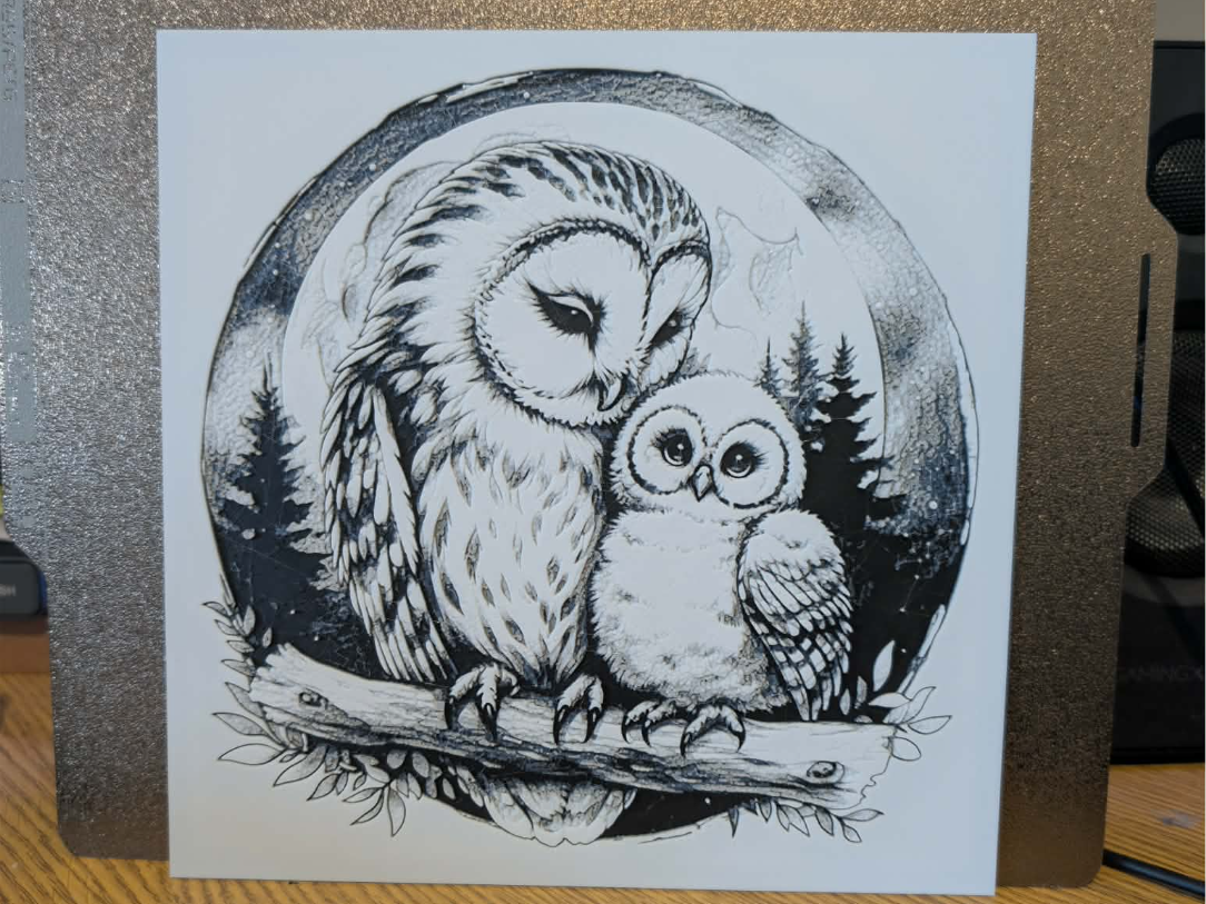 Mother barn owl - hueforge