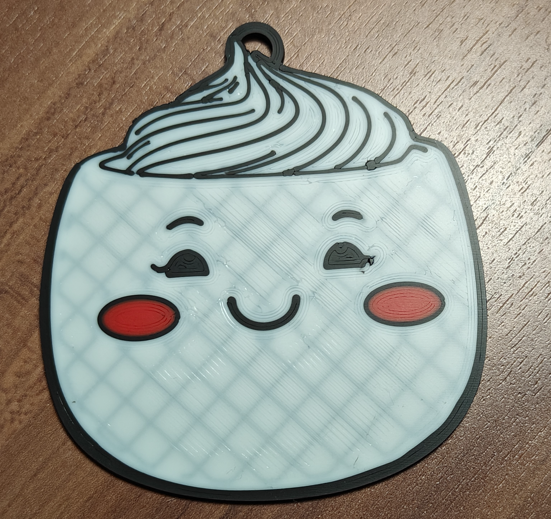 Little cute marshmallow with cream on top keychain