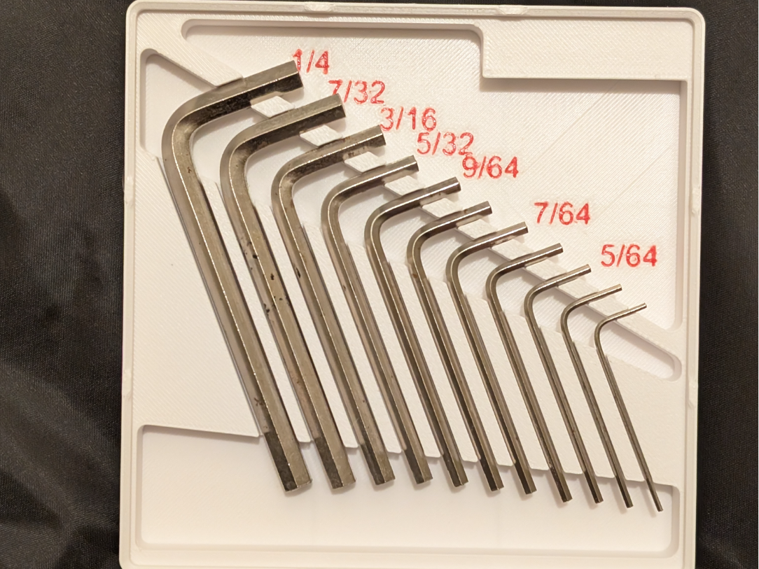 Allen wrench SAE hexkey gridfinity bin