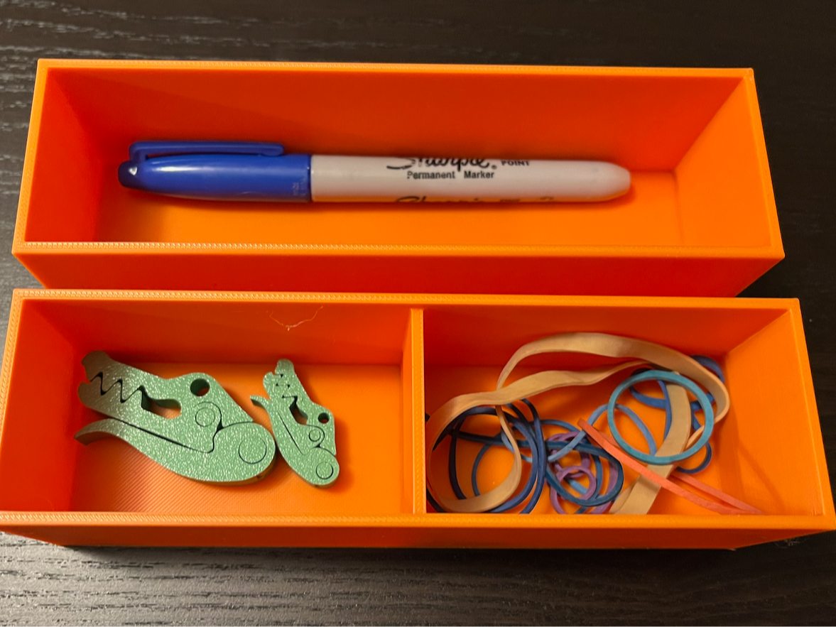 Long narrow organizer boxes