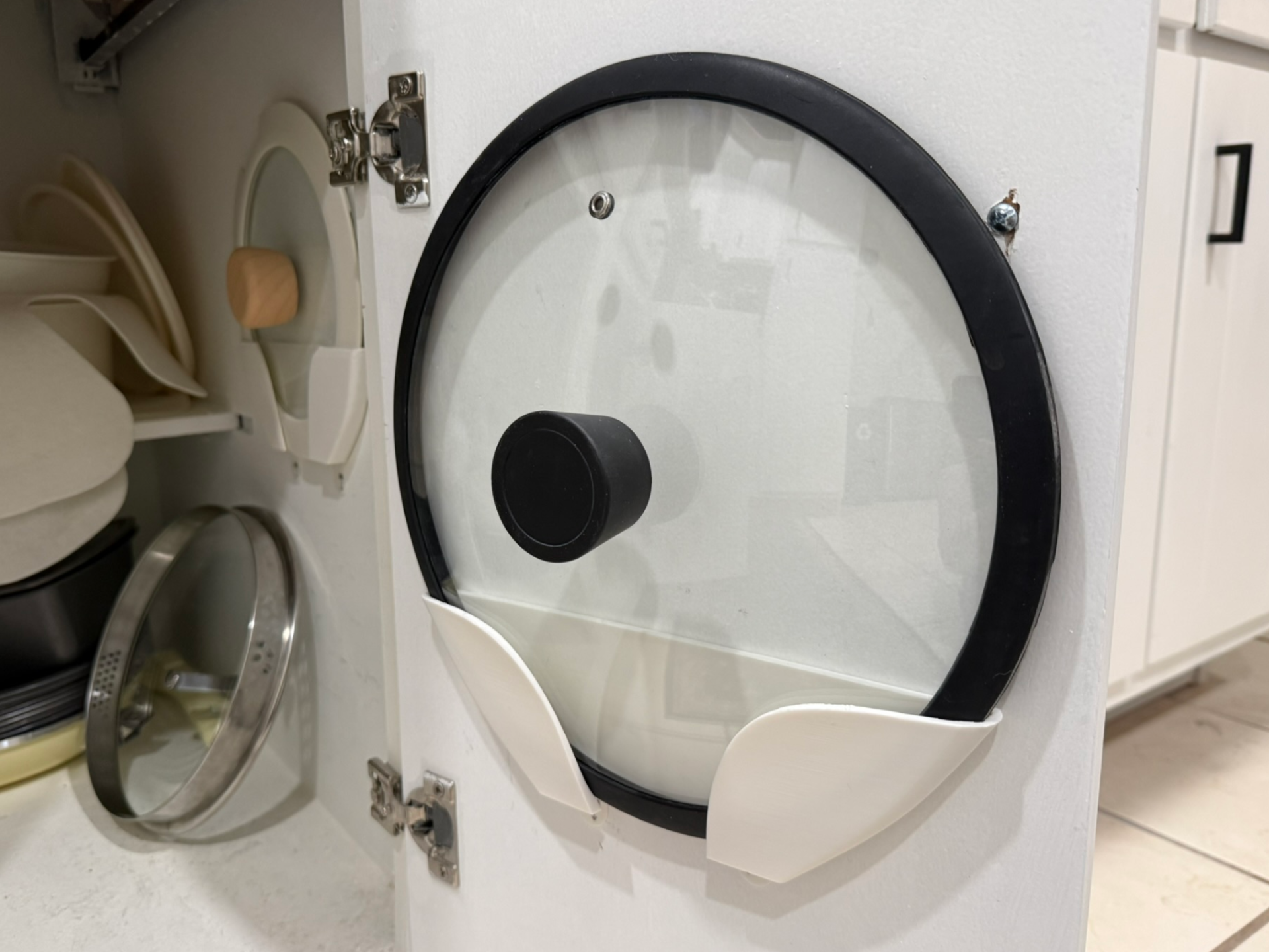 11.5 inch pan lid holder cabinet wall mount