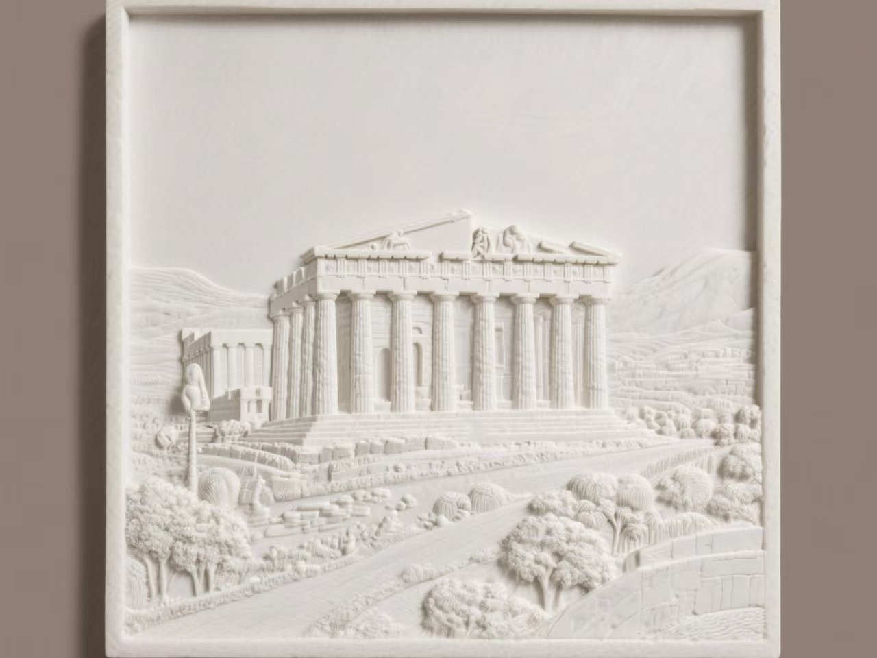 3D Painting of the Acropolis of Athens