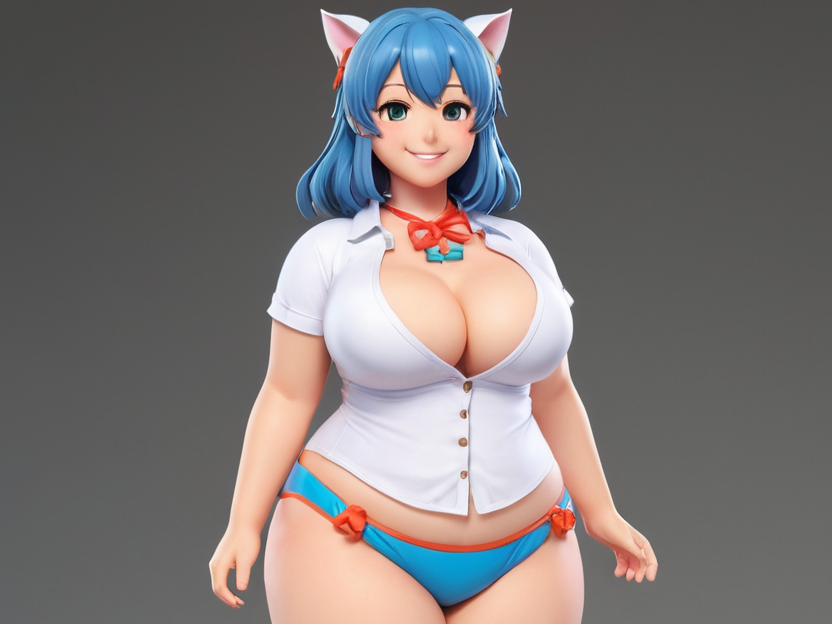 Anime-Style Catgirl Figurine