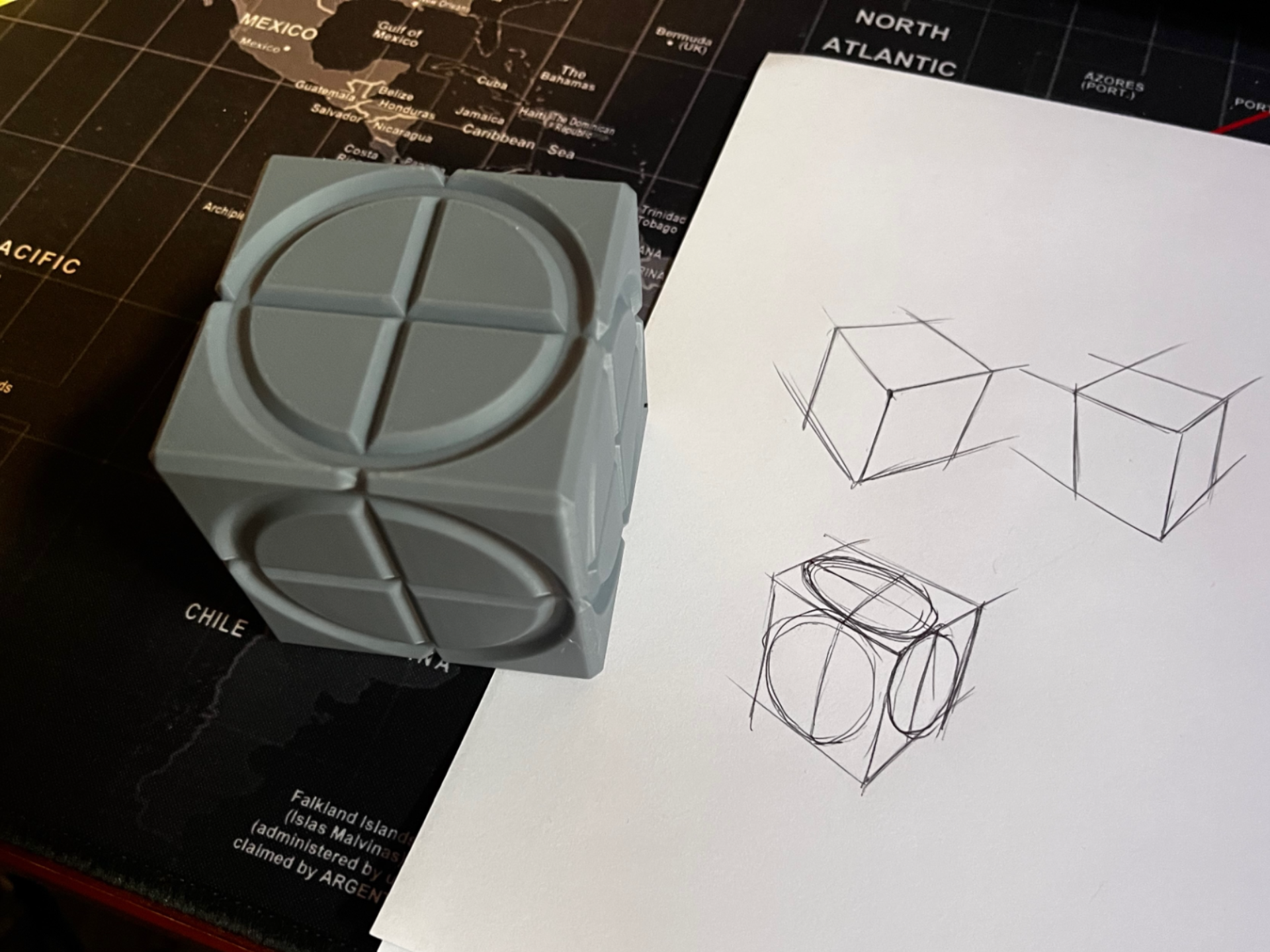 Drawing Practice Reference Cube