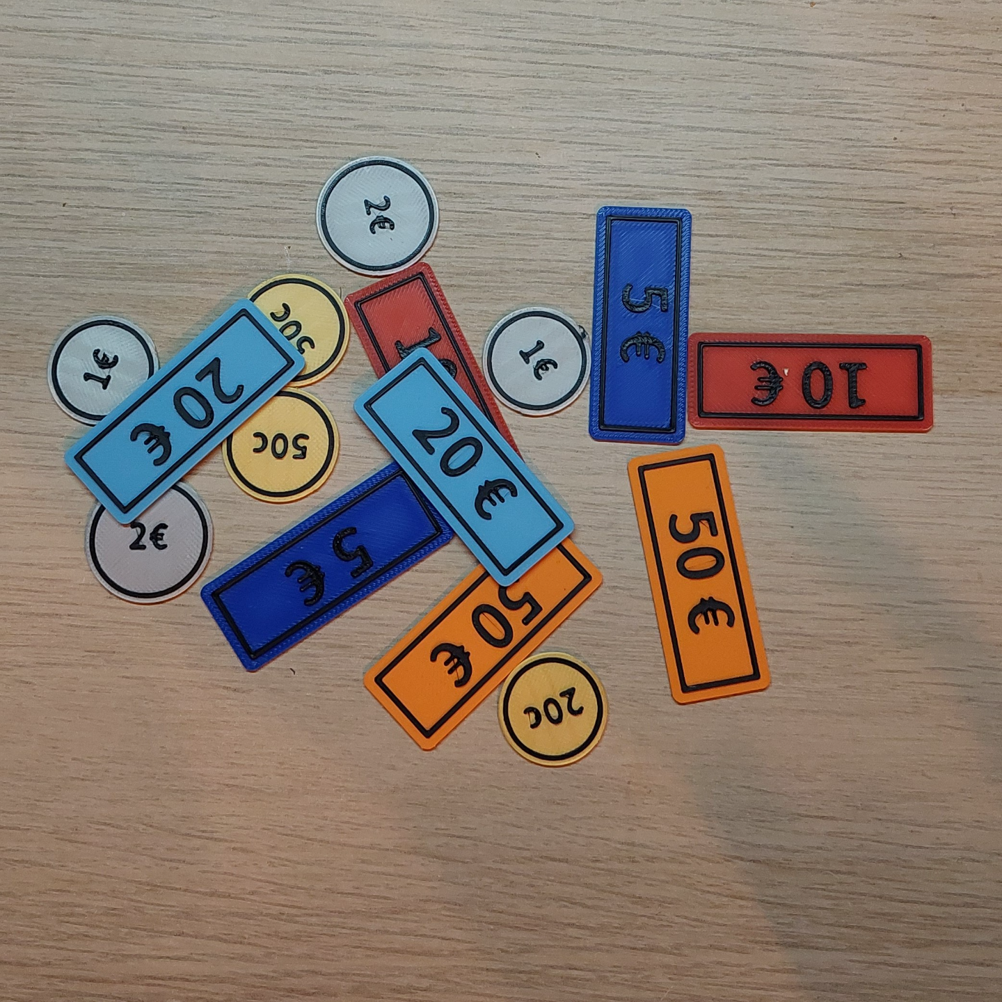 Euro coins and bills