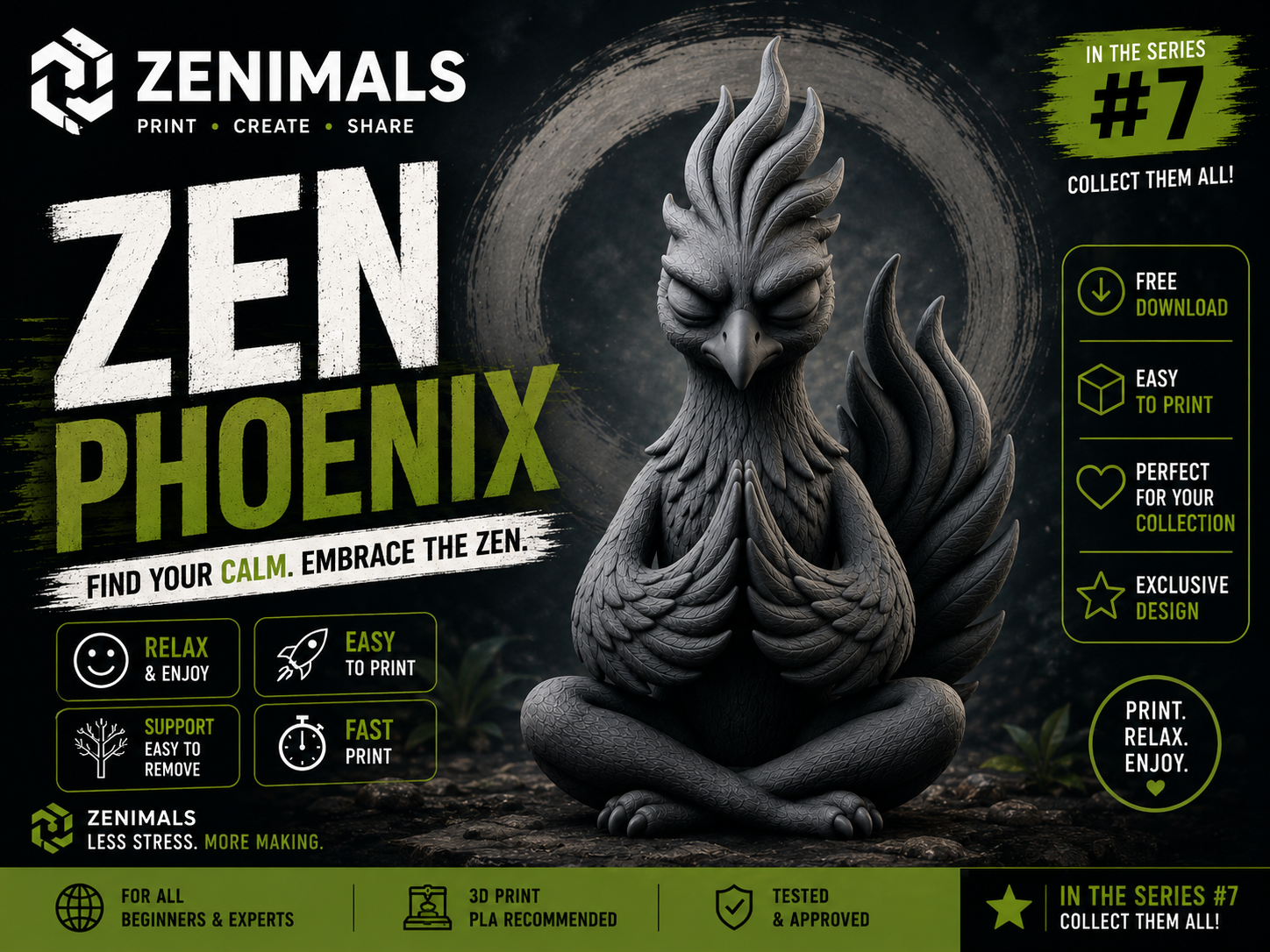PHOENIX ZEN - ZENIMALS SERIES #07 - EASY TO PRINT