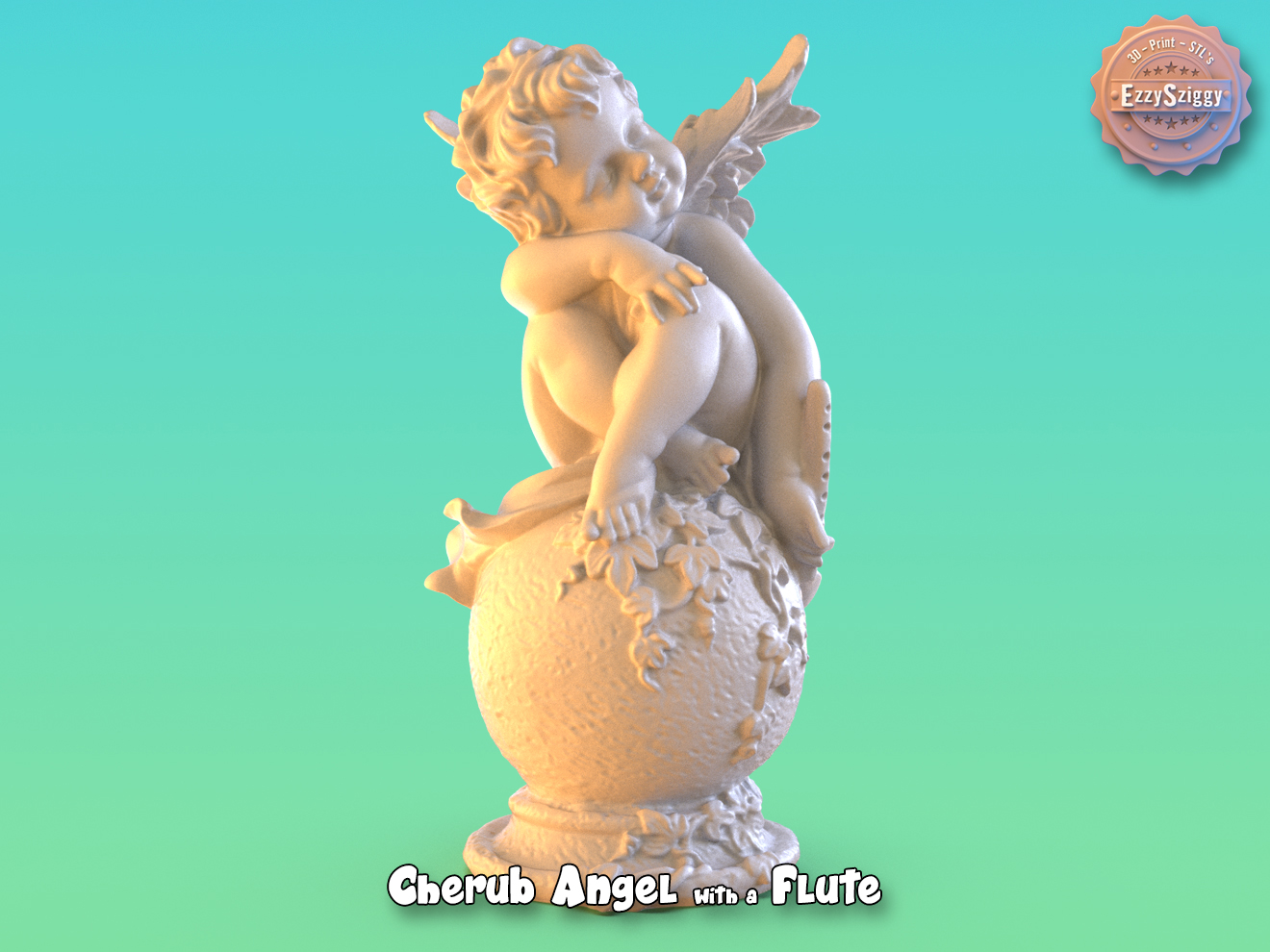 Cherub Angel with a Flute