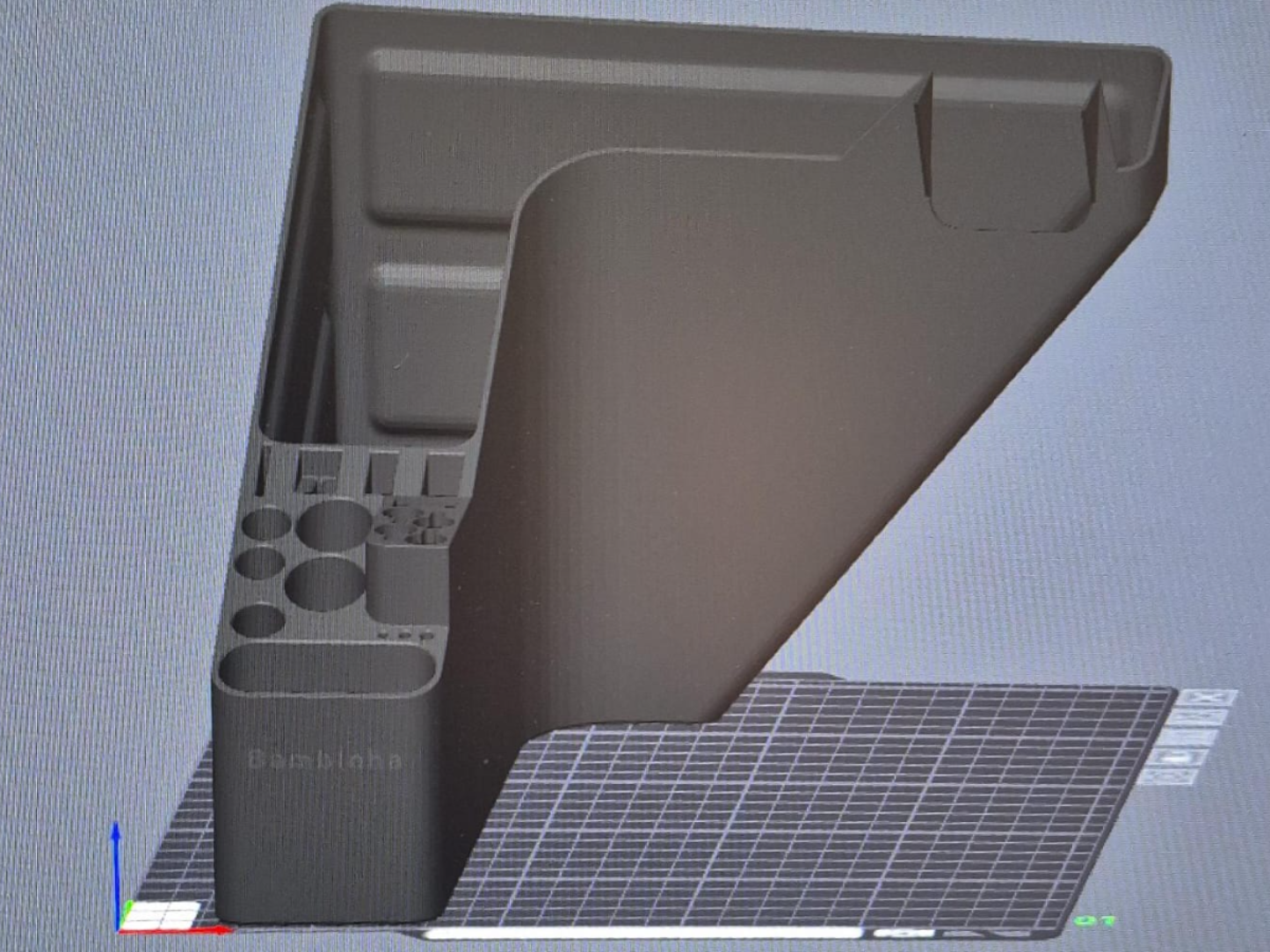 P1S Poop Bin with Tool Holder - Clean Front Face