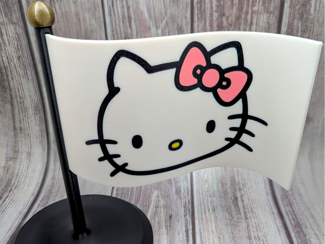 Hello Kitty face flag / plate