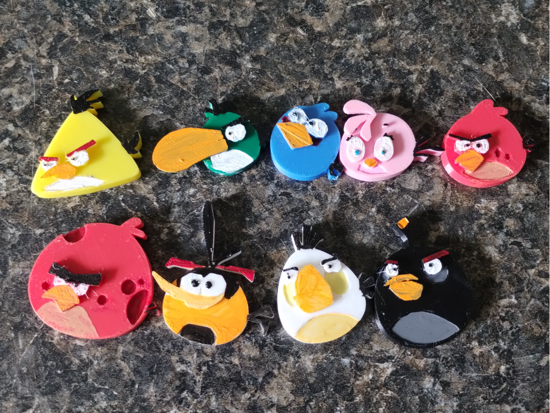 Angry bird magnet set