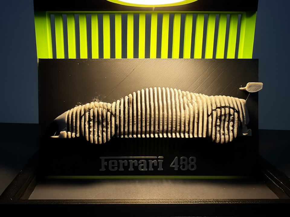 Ferrari 488 Race Car - Vertically Layered Car Art