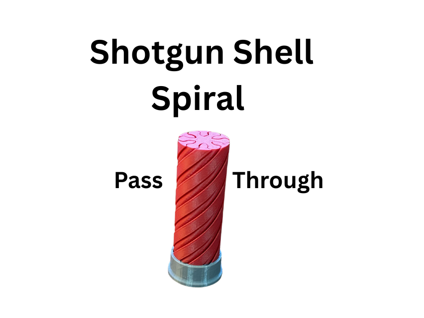 Shotgun shell spiral passthrough fidget