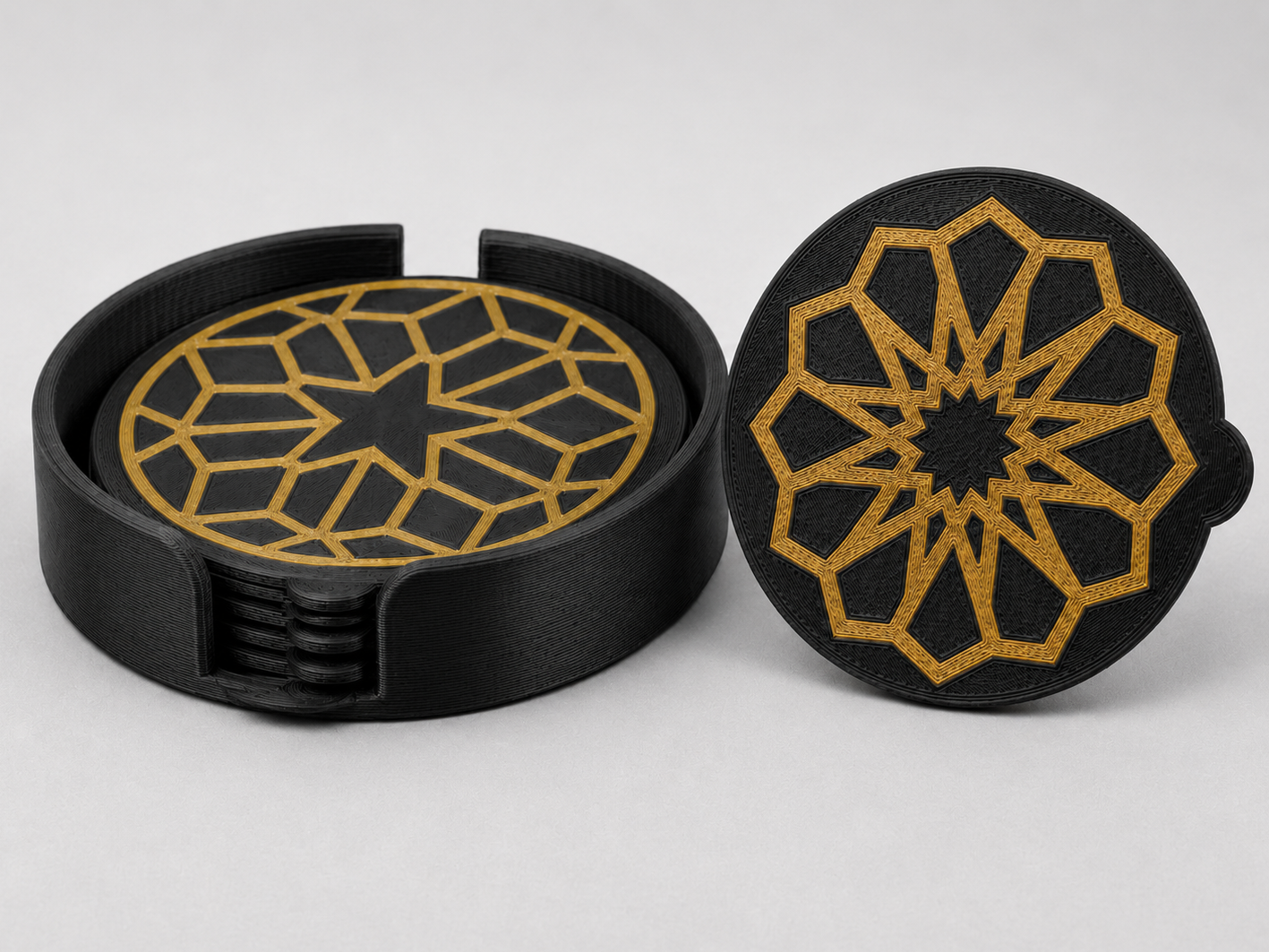Arabesque Coasters Set with Holder