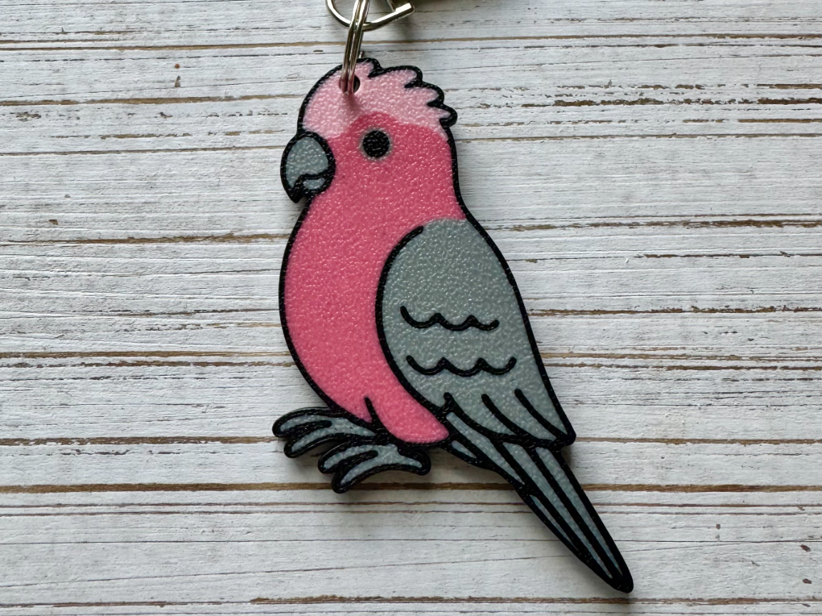 Galah Cockatoo Keychain