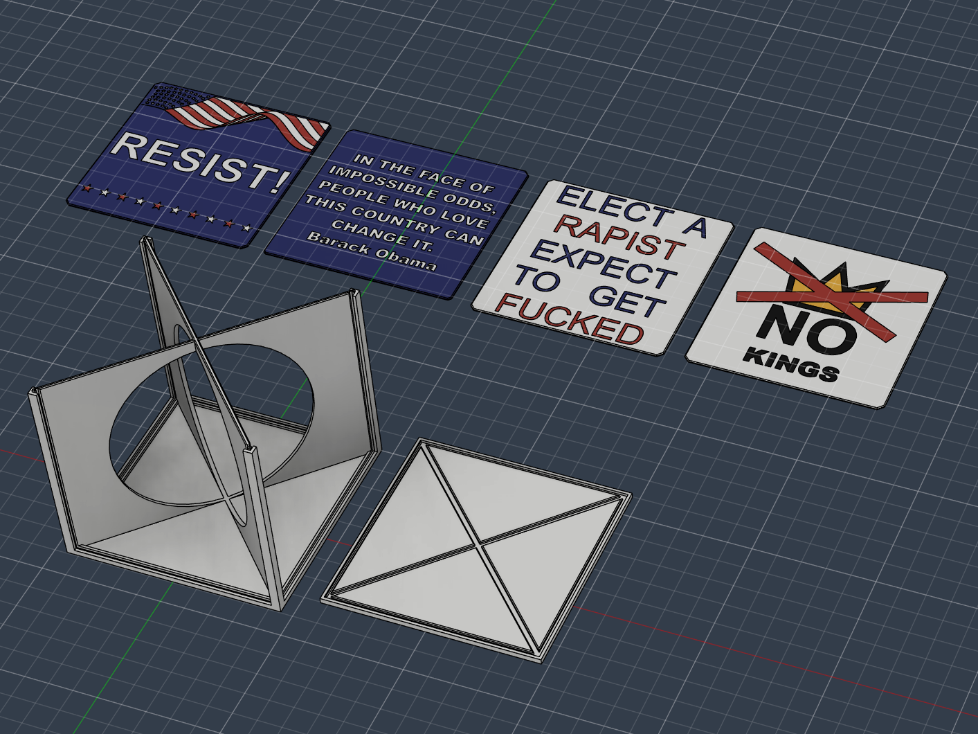 Four Sided Protest Sign