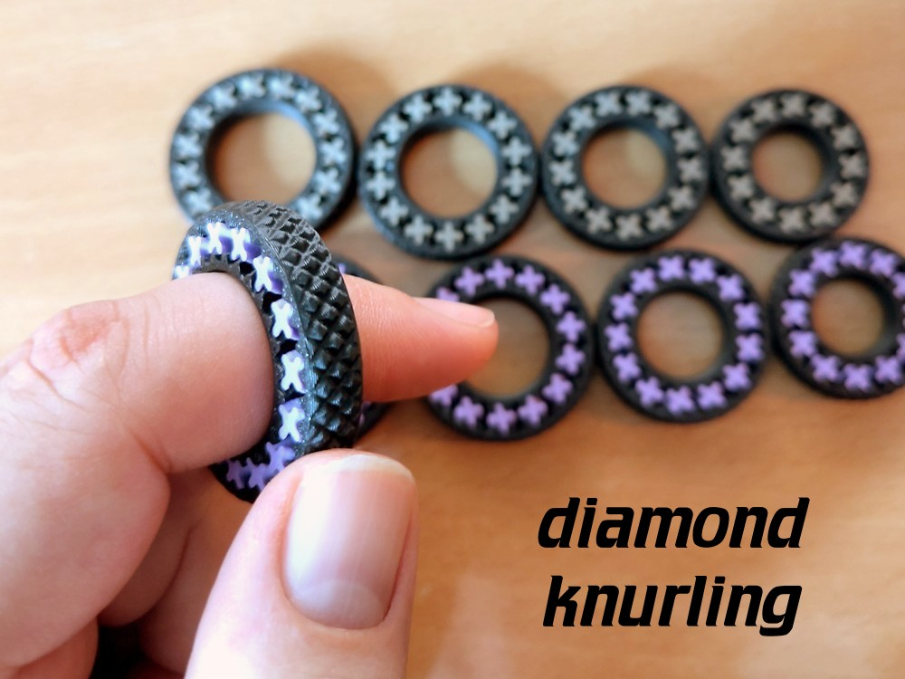 fidget gear ring - diamond knurling