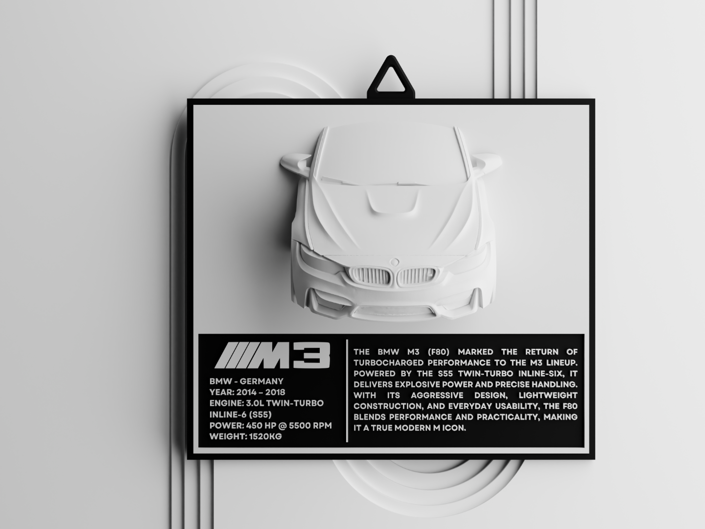 BMW M3 F80 Car Wall Art Front