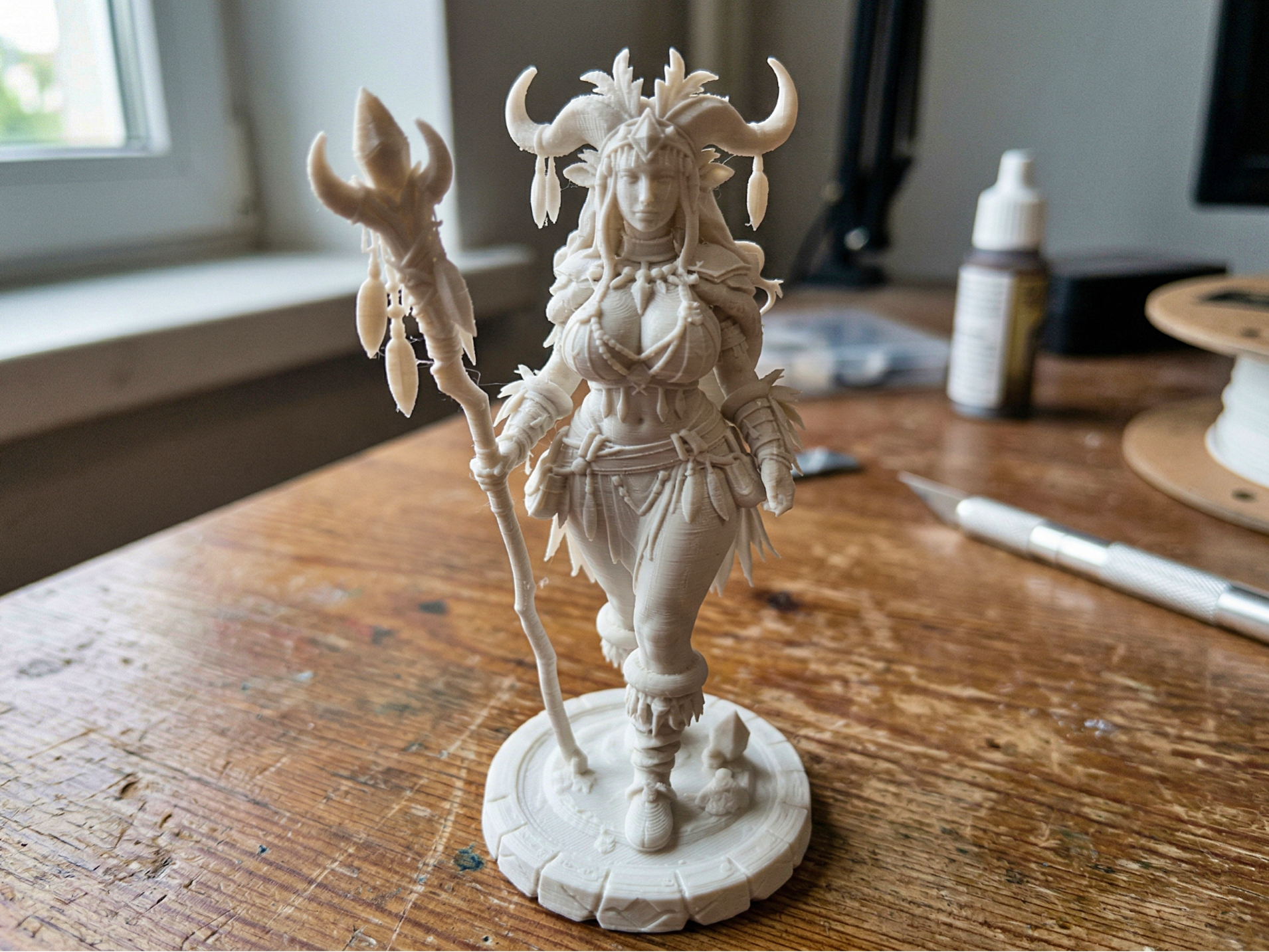 Tribal Shaman Female Miniature STL